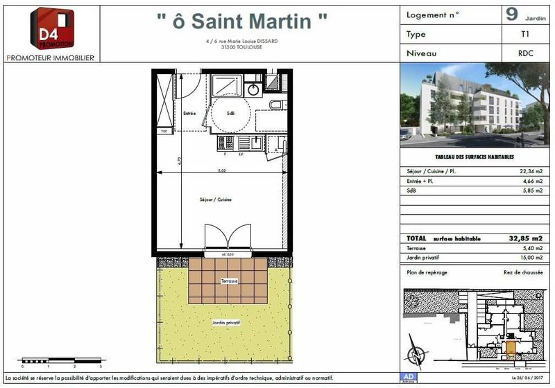 Appartement - 33 m² - 1 pièce