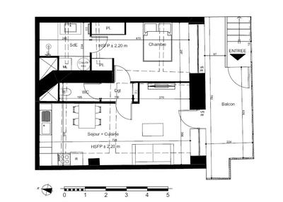 Appartement - 45 m² - 2 pièces