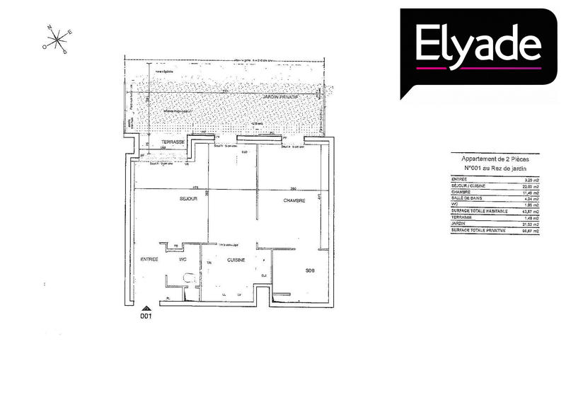 Appartement - 44 m² - 2 pièces