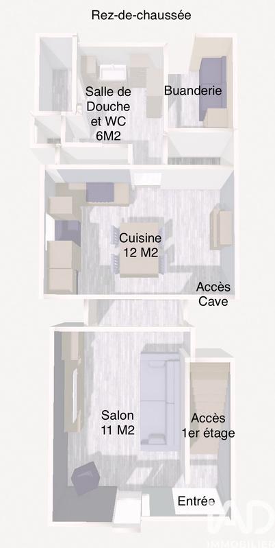Maison - 68 m² - 3 pièces