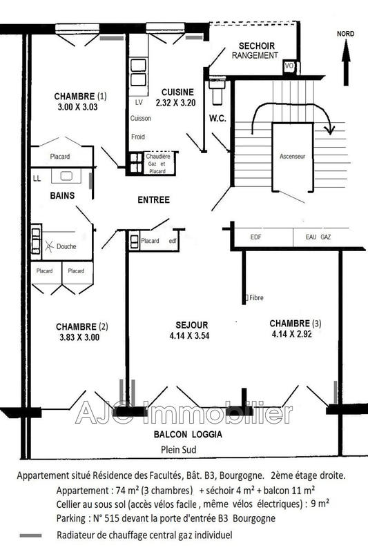 Appartement - 71 m² - 3 pièces