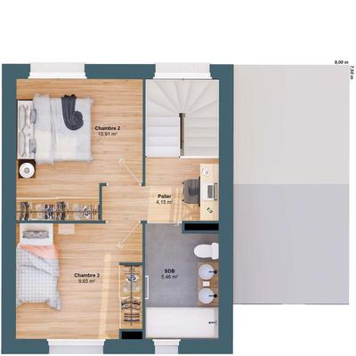 Maison - 77 m² - 5 pièces