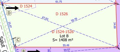 Terrain constructible - 1 408 m²