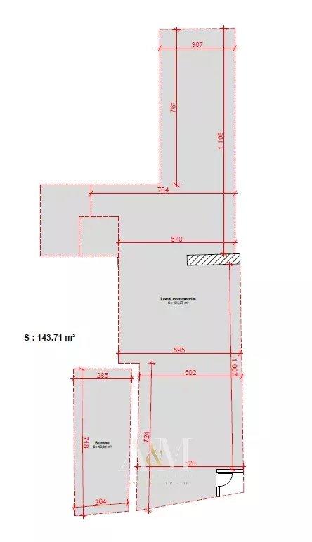 Local commercial - 144 m² - 2 pièces