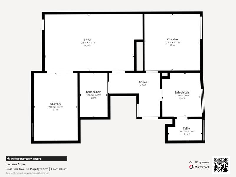 Appartement - 53 m² - 3 pièces