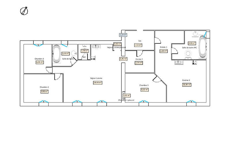 Appartement - 89 m² - 5 pièces