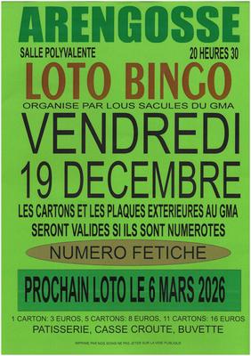 Loto Bingo Lous Sacules du Gma