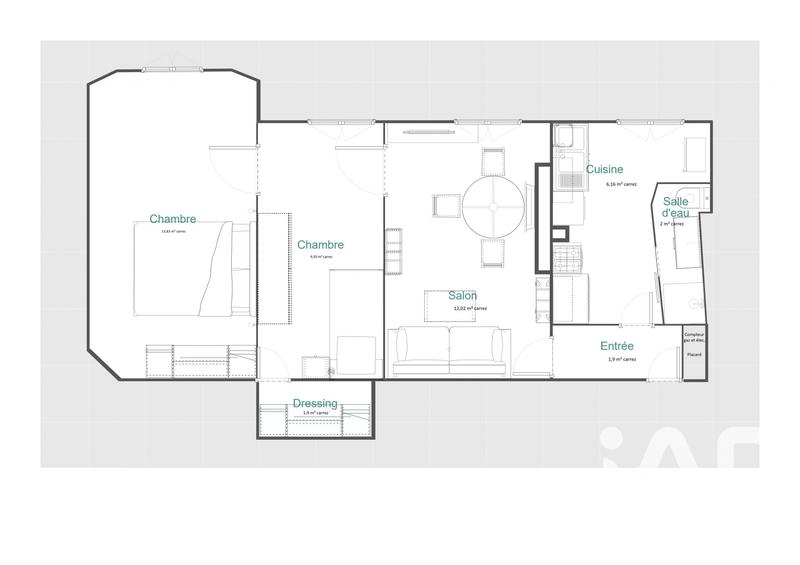 Appartement - 48 m² - 3 pièces