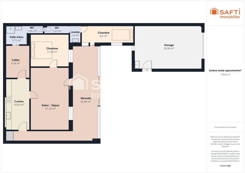 Maison de ville - 66 m² - 3 pièces