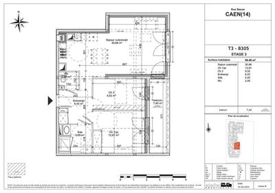 Appartement - 67 m² - 3 pièces