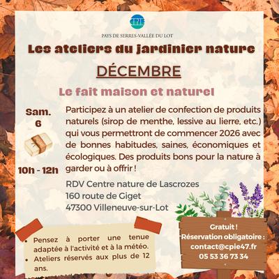 Atelier : le fait maison et naturel