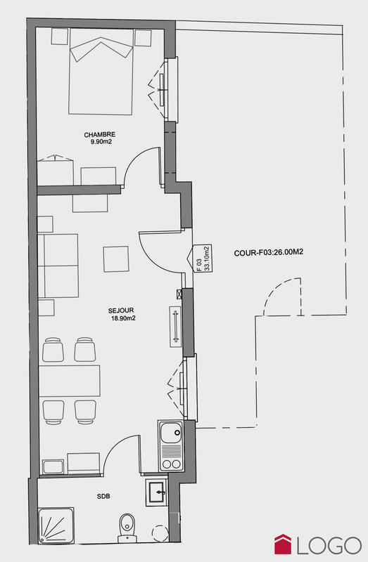 Appartement - 33 m² - 2 pièces
