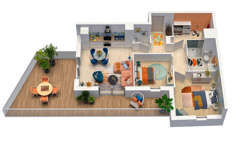 Appartement - 64 m² - 3 pièces