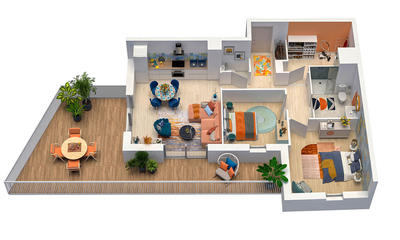 Appartement - 64 m² - 3 pièces