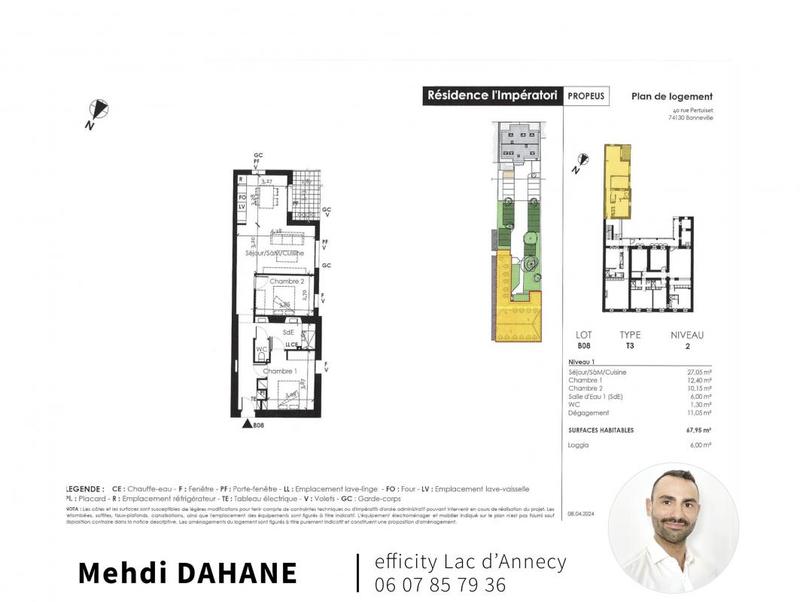 Appartement - 68 m² - 3 pièces