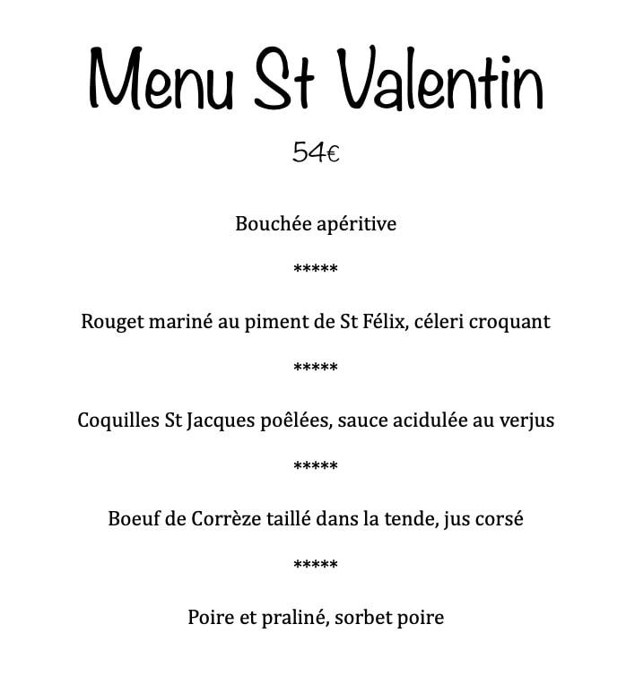 La Saint Valentin à l'Auberge du Moustier