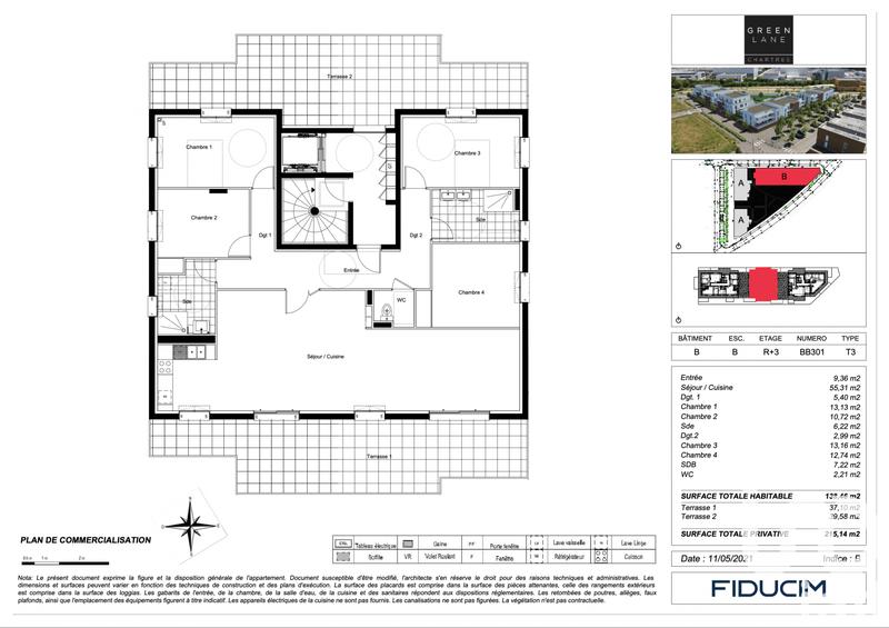 Appartement - 138 m² - 5 pièces