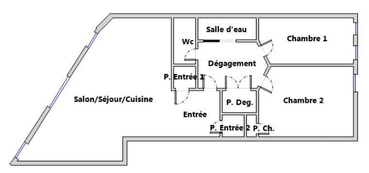 Appartement - 70 m² - 3 pièces