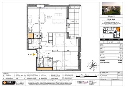 Appartement - 63 m² - 3 pièces