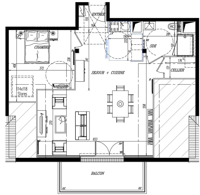 Appartement - 58 m² - 2 pièces