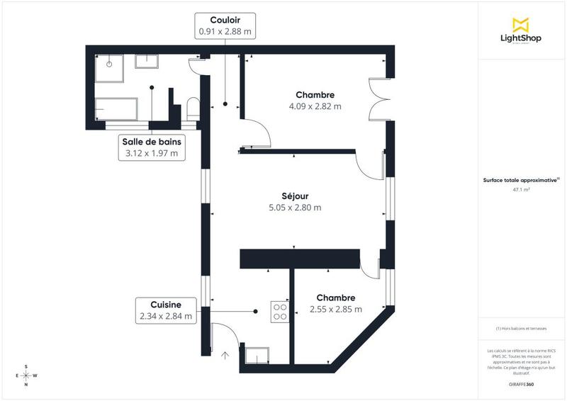 Appartement - 48 m² - 3 pièces