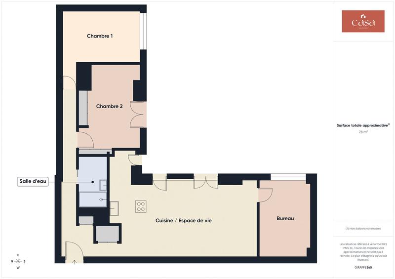 Appartement - 80 m² - 5 pièces