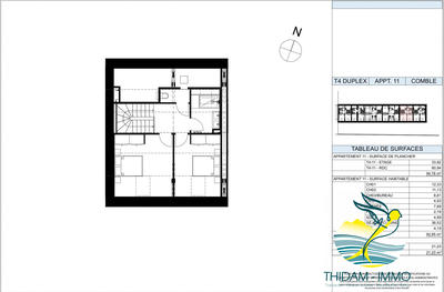 Duplex - 93 m² - 4 pièces