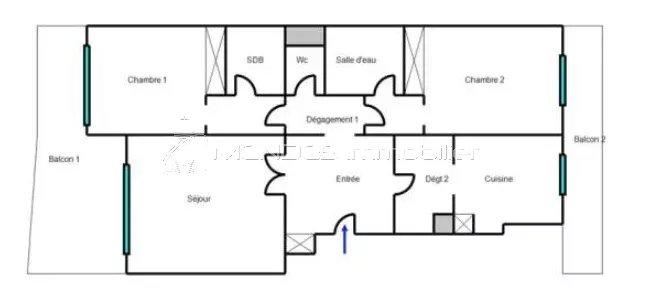 Appartement - 91 m² - 3 pièces