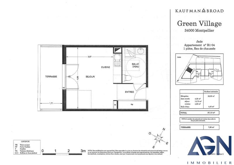 Appartement - 27 m² - 1 pièce