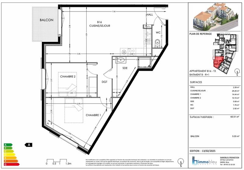 Appartement - 66 m² - 3 pièces