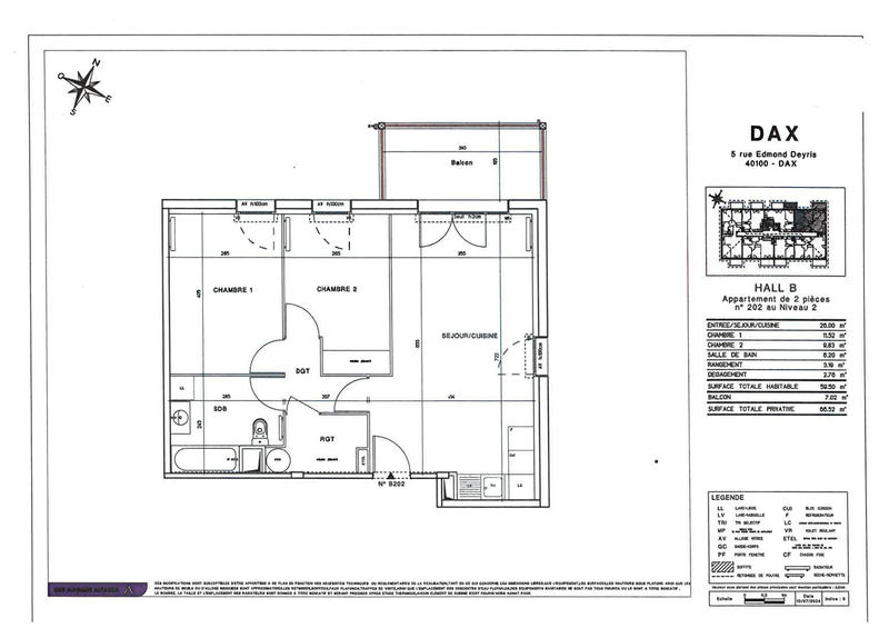 Appartement - 60 m² - 3 pièces