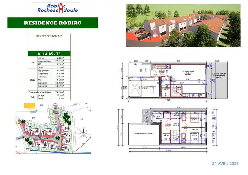 Maison - 78 m² - 3 pièces