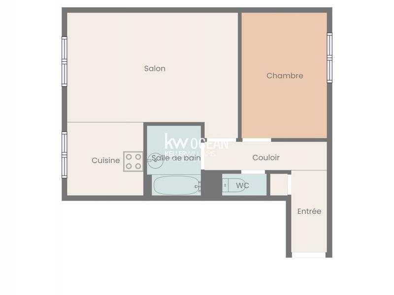 Appartement - 45 m² - 2 pièces