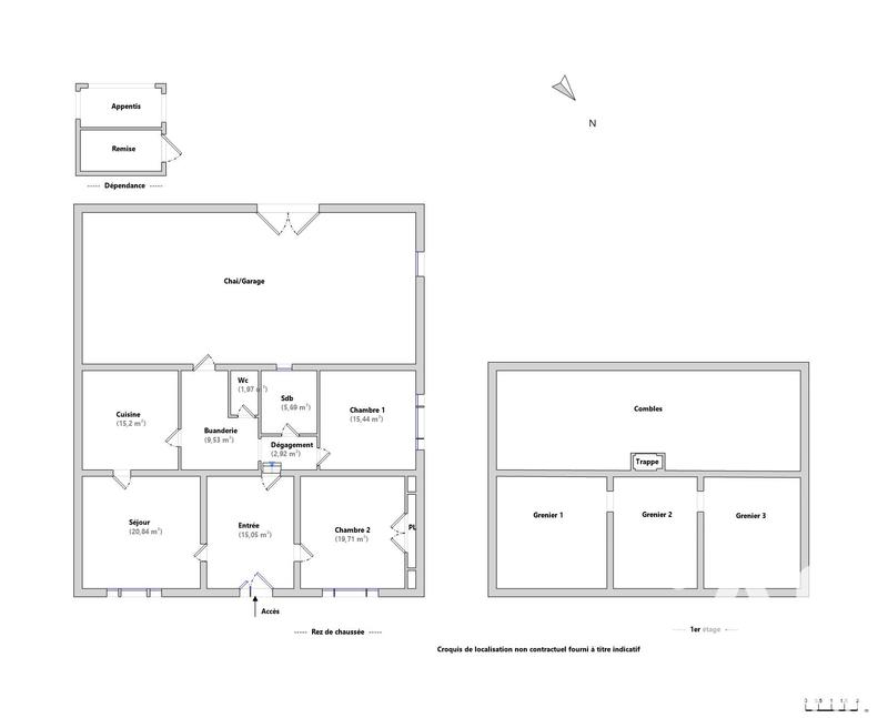 Maison - 106 m² - 3 pièces
