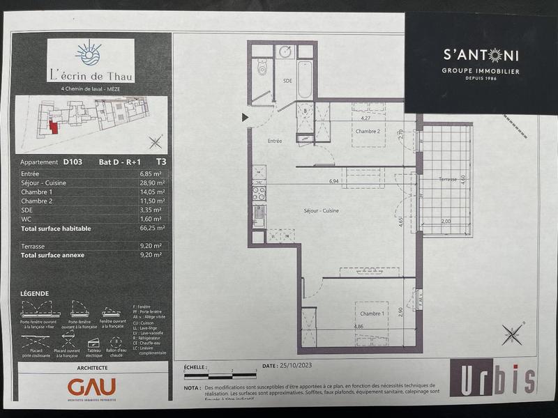 Appartement - 66 m² - 3 pièces