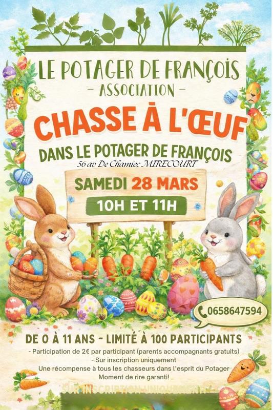 Chasse à l'œuf dans le potager de François