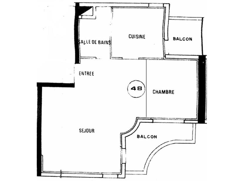 Appartement - 48 m² - 2 pièces