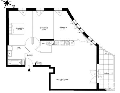 Appartement - 78 m² - 4 pièces