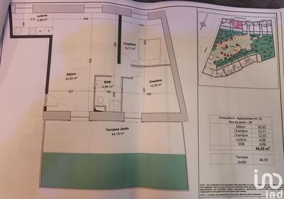 Appartement - 64 m² - 3 pièces