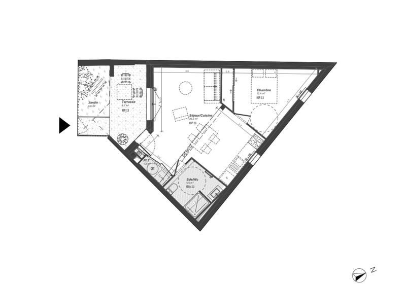 Appartement - 45 m² - 2 pièces