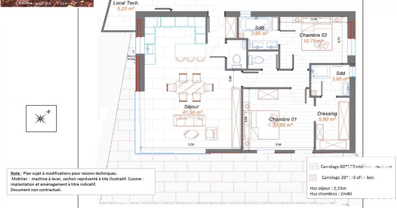 Appartement - 86 m² - 3 pièces