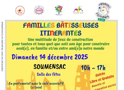 Journée jeux en famille. Festival itinérant &quot;familles bâtisseuses&quot;