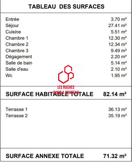 Appartement - 82 m² - 4 pièces