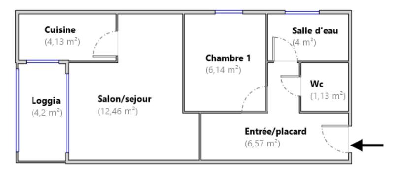 Appartement - 38 m² - 2 pièces