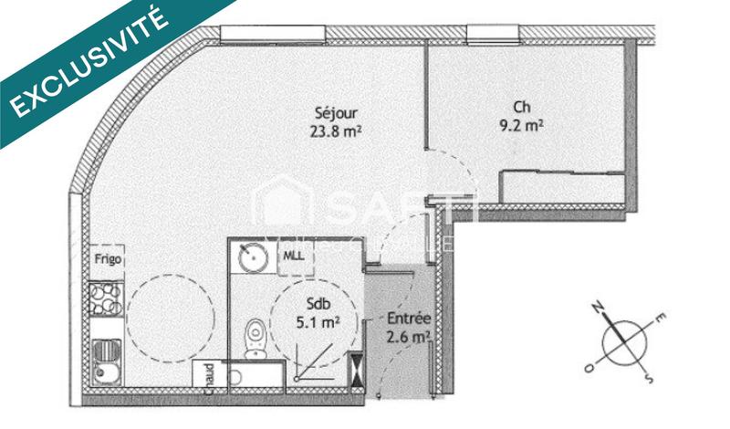 Appartement - 40 m² - 2 pièces