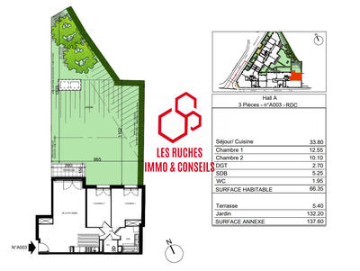 Appartement - 67 m² - 3 pièces