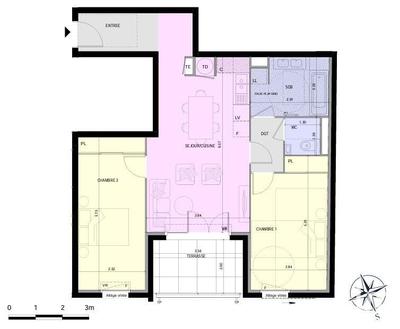 Appartement - 69 m² - 3 pièces