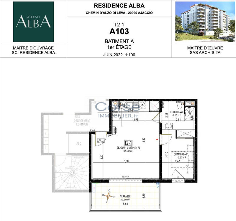 Appartement - 48 m² - 2 pièces