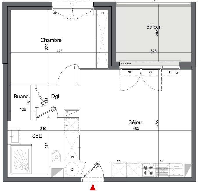 Appartement - 46 m² - 2 pièces