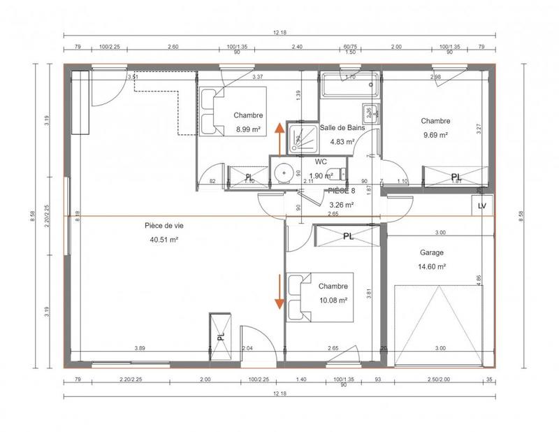 Maison - 80 m² - 4 pièces